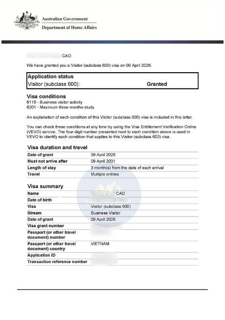 đậu visa úc 2