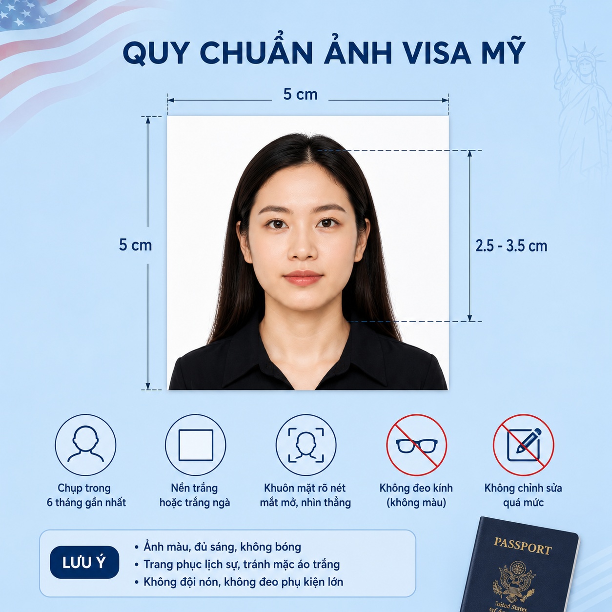 Quy định chụp ảnh visa Mỹ của lạnh sự quán